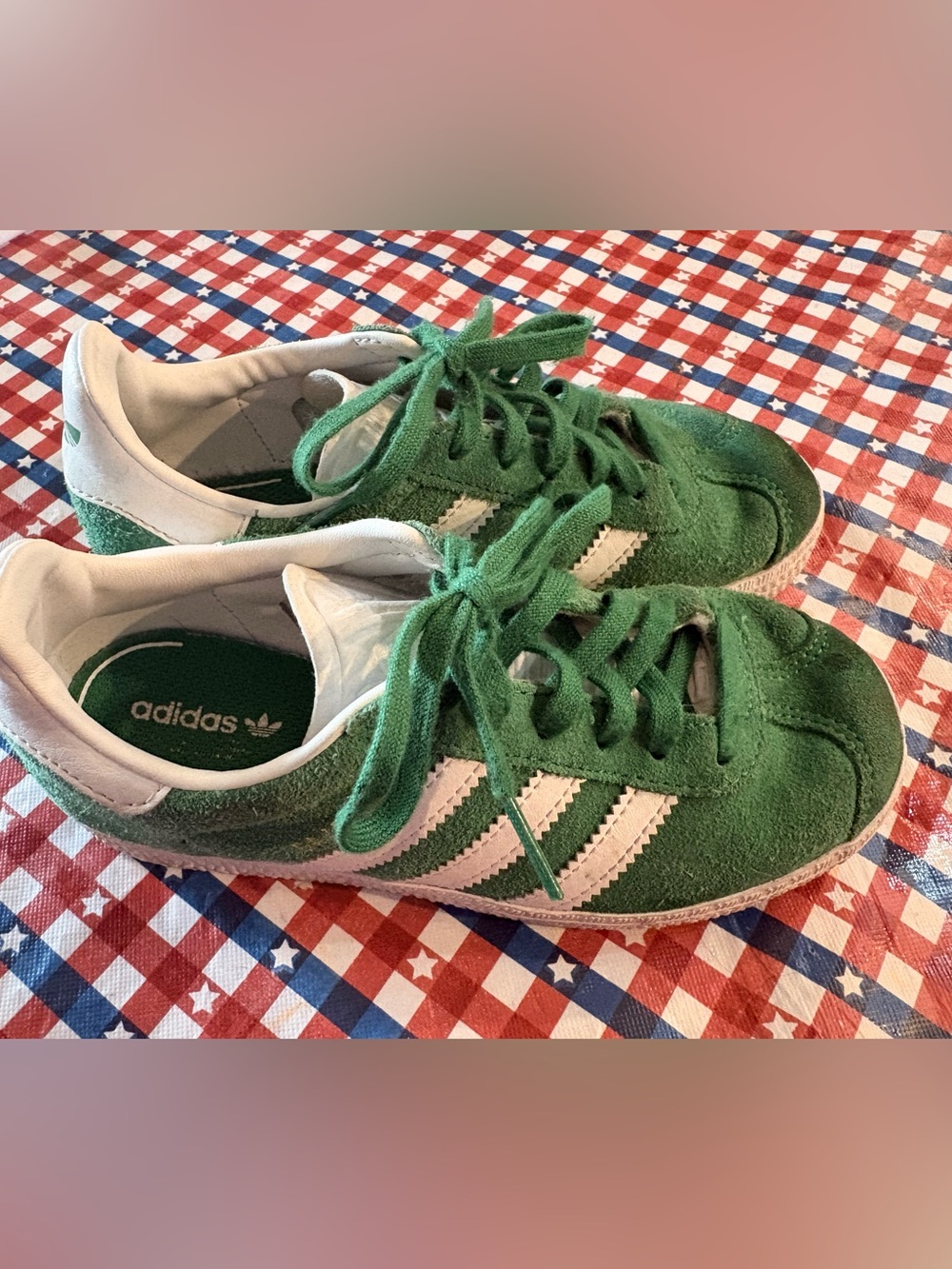 adidas Green Suede Gazelles youth 13k